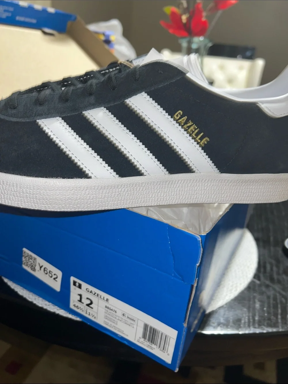 adidas Black and White Suede Low-Top Sneaker